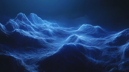 Digital dark blue landscape rendering. Digital Landscape. Illustration