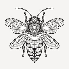 Sticker - Intricate bee mandala design