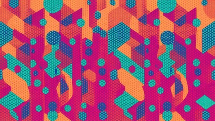 Wall Mural - Abstract colored dots arranged geometrically