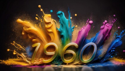 Sticker - Celebrating Vibrant Artistry of 1960 Color Explosion