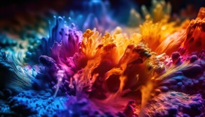 Poster - Vibrant Abstract Colorful Fluid Art Design