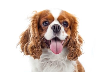 Poster - A close-up shot of a dog's face with its tongue sticking out