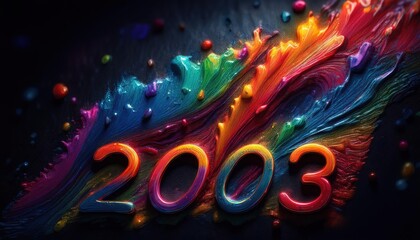 Sticker - Colorful Abstract Art Design for 2003