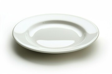 Poster - A single white plate sitting on a plain white surface