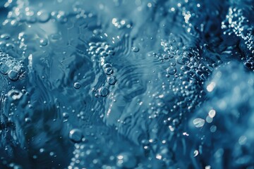 Poster - A close-up view of water bubbles on a surface, suitable for use in scientific or educational contexts