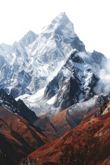 Canvas Print - Snow-capped mountain with cloudy weather, suitable for winter or nature scenes