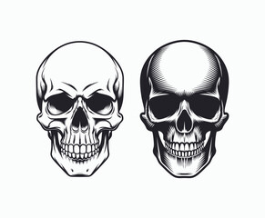 Wall Mural - Skull EPS vector art silhouette illustration template on a white background