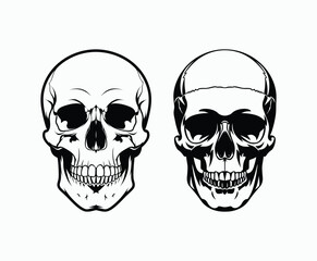 Wall Mural - Skull EPS vector art silhouette illustration template on a white background