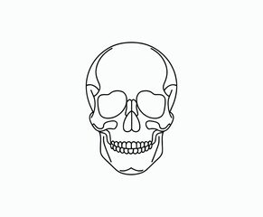 Wall Mural - Skull EPS vector art silhouette illustration template on a white background