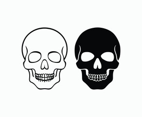 Wall Mural - Skull EPS vector art silhouette illustration template on a white background