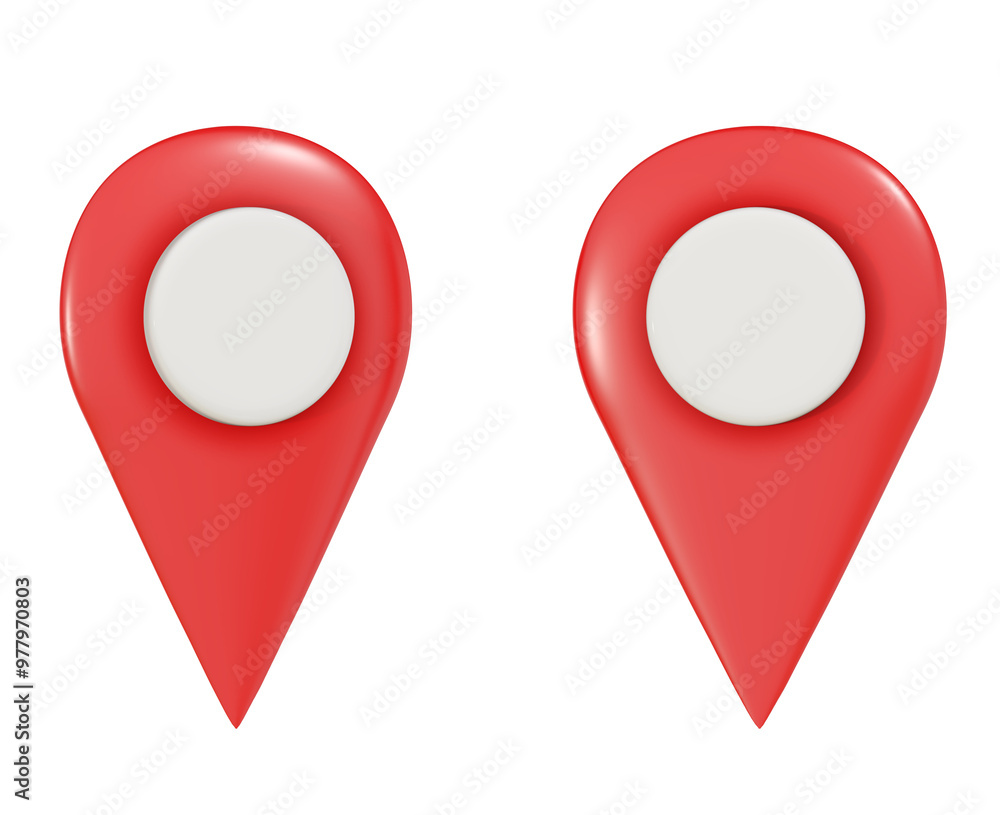Red map pointer isolated on png transparent background. 3D illustration ...