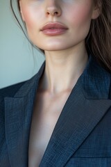 Wall Mural - young woman business lady in formal suit close-up portrait Generative AI