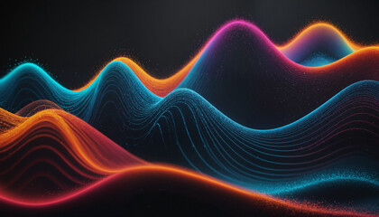 Wall Mural - Digital Energy Waves in Color