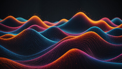 Wall Mural - Digital Energy Waves in Color