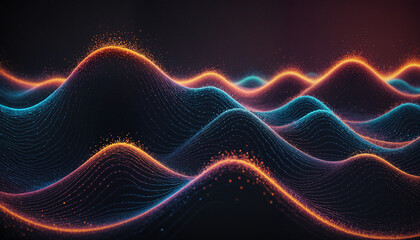 Wall Mural - Digital Energy Waves in Color