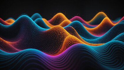 Wall Mural - Digital Energy Waves in Color