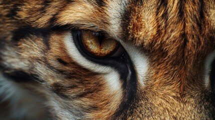 Sticker - Close-up of a Tiger's Eye with Fur Detail