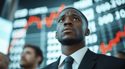 Poster - A man in a suit and tie looking at the camera, AI