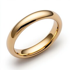 Canvas Print - A gold wedding ring with a plain finish, AI