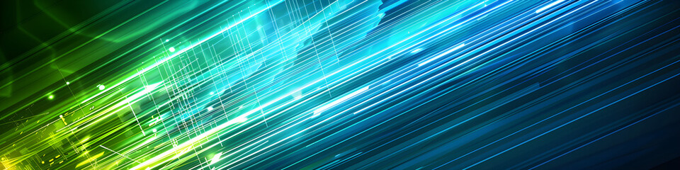 Abstract blue and green fiber optic 