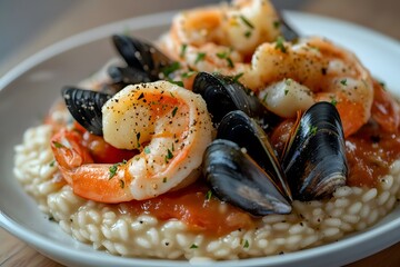 Sticker - Seafood Risotto with Mussels and Shrimp