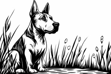 Cute coloring page featuring a playful dog for kids creativity.