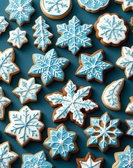 Poster - Holiday cookies shaped like snowflakes