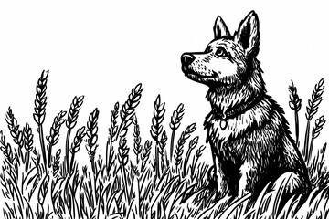 Cute coloring page featuring a playful dog for kids creativity.