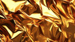 © AI_images_for_people - A metallic gold plastic poster with deep creases and jagged folds. The glossy, reflective surface catches light in sharp contrasts, creating a bold, luxurious texture.