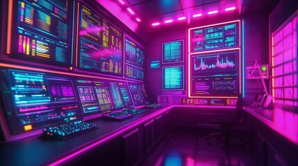 Real-time analytics in a tech startup, developers monitoring data streams, laptops and screens with dashboards, bright office lighting