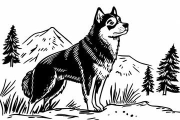 Cute coloring page featuring a playful dog for kids creativity.