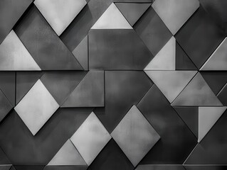 Wall Mural - Abstract Geometric Pattern with Gray and Black Triangles and Squares