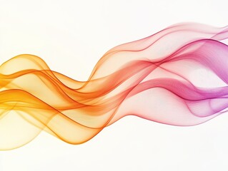 Wall Mural - Abstract Orange and Pink Wavy Lines on White Background