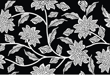 Wall Mural - Indonesian batik motifs with very distinctive, exclusive plant patterns. vector EPS 10