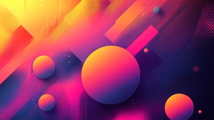 Wall Mural - Abstract Gradient Background with Circles and Lines