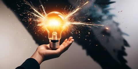 A conceptual image showcasing a light bulb as a metaphor for an innovative breakthrough and smart idea, symbolizing genius marketing strategy planning and creative thinking in business (13)