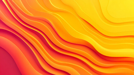 Wall Mural - A vibrant background with dynamic gradient wavy shapes transitioning from bright yellow to vivid orange, forming an energetic and eye-catching design.