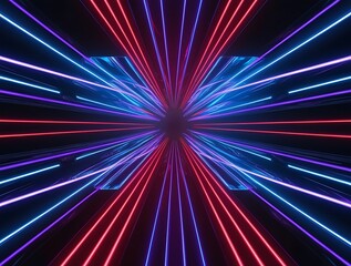 Optical data concept depicted by abstract glowing lines on a dark background. The high speed, vast capacity data transmission enabled by optical fiber technology in today's digital age. Generative AI 