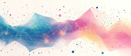 Wall Mural - Abstract Geometric Pattern with Pastel Colors and Scattered Dots