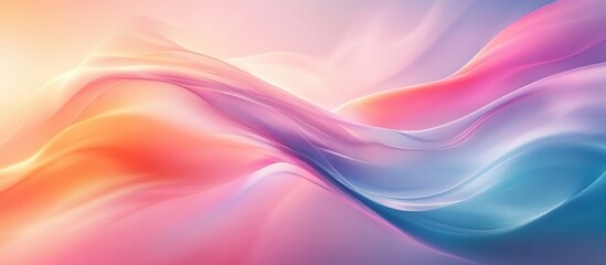 Wall Mural - Abstract Background with Wavy Lines and Pastel Color Gradient