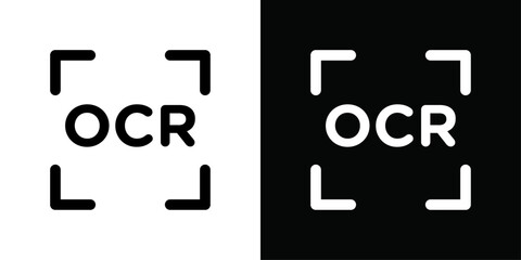 OCR icon Vector flat thin line illustration