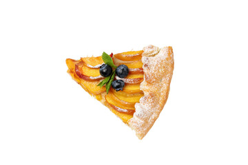 Wall Mural - PNG, Piece of fruit galette, isolated on white background, top view