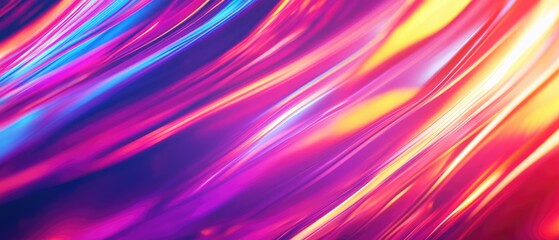 Wall Mural - vibrant abstract background featuring bright neon lines in mixed colors with a blurred effect suitab