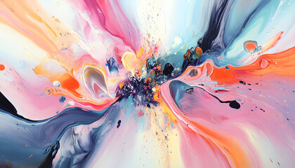 Abstract Art: A splash of bold and pastel colors in abstract forms, creating a visually dynamic and artistic aesthetic