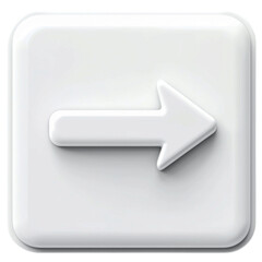 White right arrow icon isolated on a transparent background.
