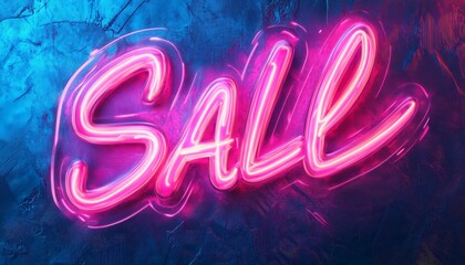 Wall Mural - Pink Neon Sale Sign.