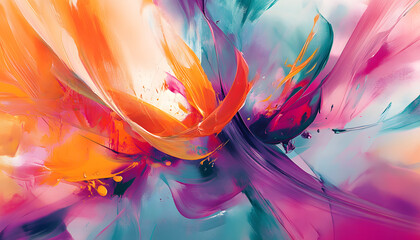 Abstract Art: A splash of bold and pastel colors in abstract forms, creating a visually dynamic and artistic aesthetic