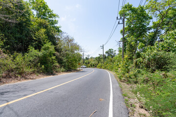 Sticker - Nature view Beautiful road in high season at Phuket Thailand