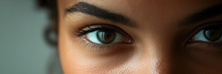 Canvas Print - Close-up of a person's eyes, highlighting their expressive features and natural beauty.