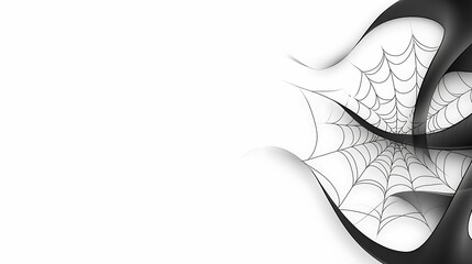Illuminated Gothic Halloween Cobwebs on White Background with Enhanced Clarity and Detail